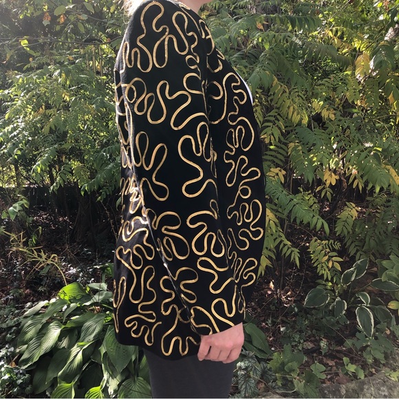 Vintage Danier Suede jacket with gold braid trim - Picture 12 of 15